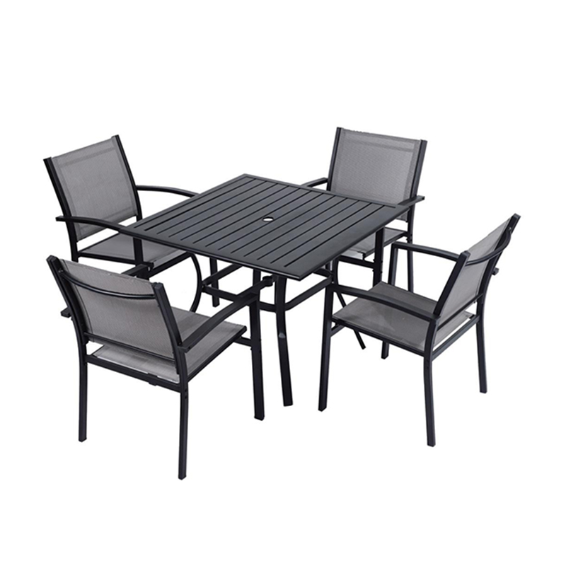 DGF-2014T1 Long-Lasting Outdoor Square Table Furniture Five-Piece Set.