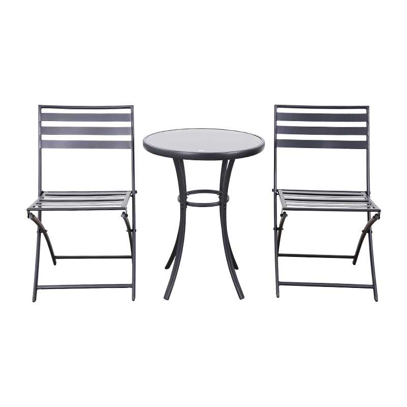 DGF-3014 Natural And Simple Flat Iron Chair Three-Piece Set