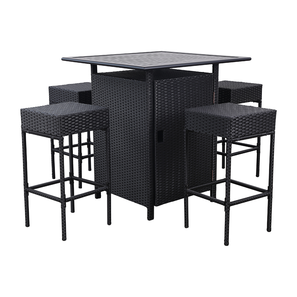 DGF-3005 Fresh And Cozy Rattan High Bar Table And Chairs